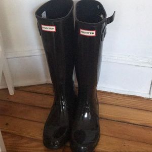 Black Hunter Rainboots! Barely worn! Size 10